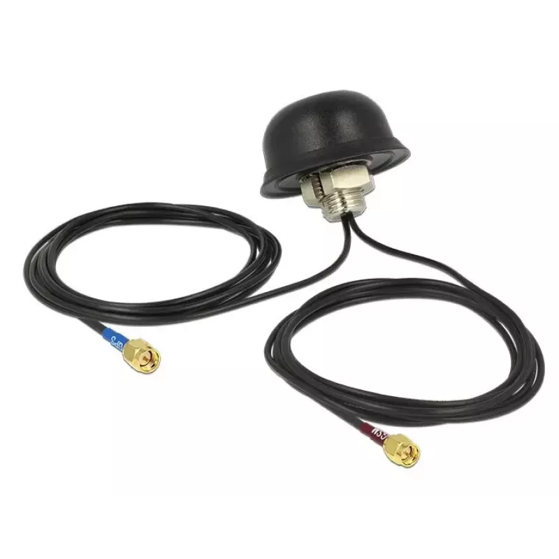 Antena wielopasmowa NAVILOCK GPS GSM UMTS LTE SMA 2-5 dBi 2x2m RG-174 dookólna do montażu na dachu, zewnętrzna
