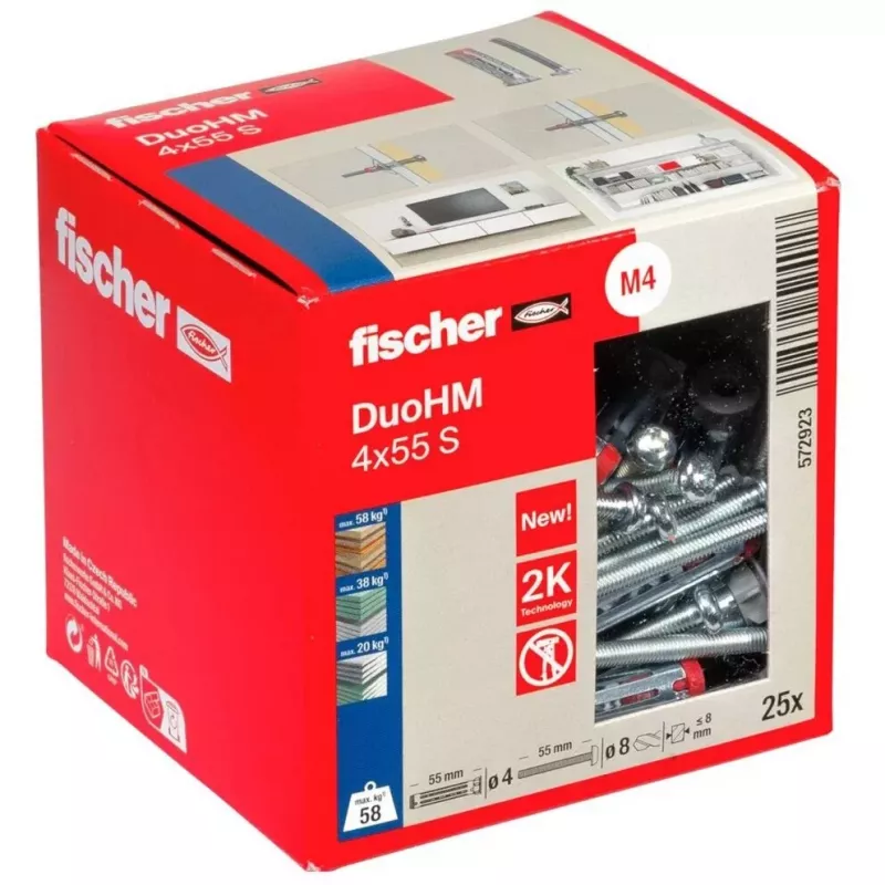 Fischer DuoHM 4x55 S TX kotwa do pustych przestrzeni, 25 szt.