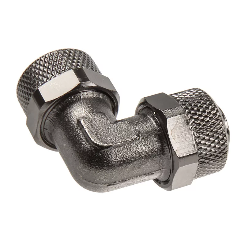 Adapter kątowy 90° 13/10mm na 13/10mm - Nikiel Czarny