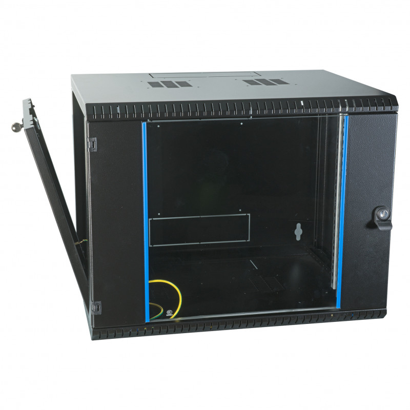 EFB 19 inch Wall Mount Enclosure 9U, Fixed, Single Section, RAL 9005, Depth 600 mm