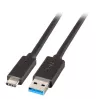 EFB Elektronik USB 3.2 Gen 1 SuperSpeed Kabel, Type-A Męski do Type-C Męski, 3A, 5 Gbit/s, 0,5 m, Czarny