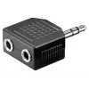 Goobay Headphone AUX Adapter 3.5 mm Jack 1-to-2 Splitter, 0.2 m, Czarny