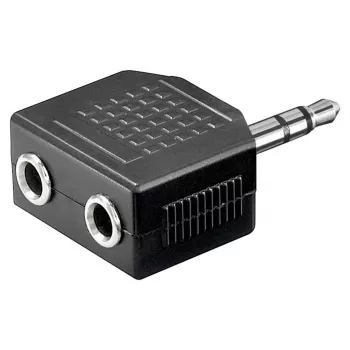 Goobay Headphone AUX Adapter 3.5 mm Jack 1-to-2 Splitter, 0.2 m, Czarny