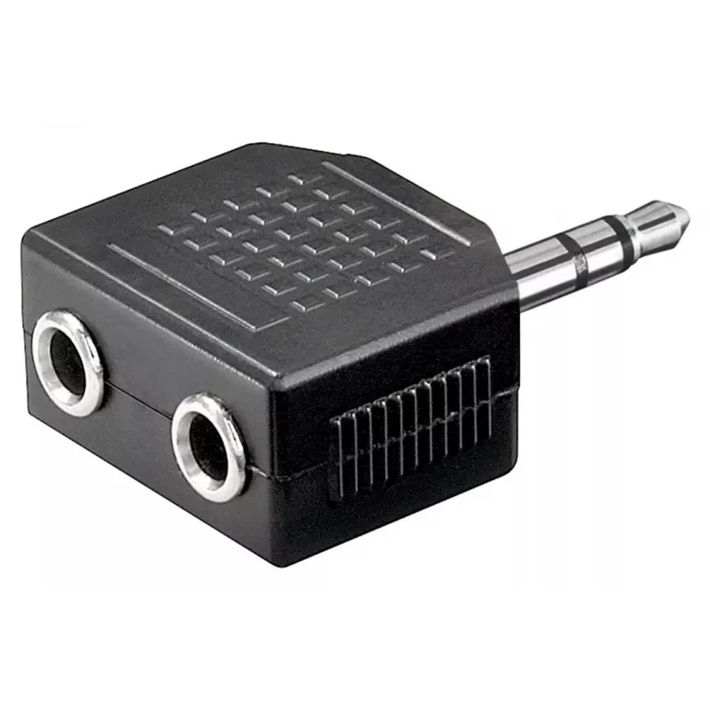 Goobay Headphone AUX Adapter 3.5 mm Jack 1-to-2 Splitter, 0.2 m, Czarny