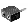 Goobay Headphone AUX Adapter 3.5 mm Jack 1-to-2 Splitter, 0.2 m, Czarny