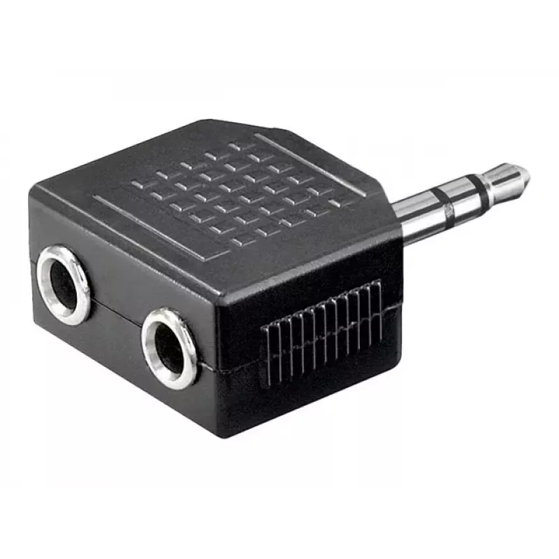 Goobay Headphone AUX Adapter 3.5 mm Jack 1-to-2 Splitter, 0.2 m, Czarny
