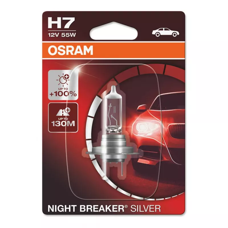 OSRAM NIGHT BREAKER SILVER H7 64210NBS Halogenowa żarówka reflektorowa 12V 55W 1500lm