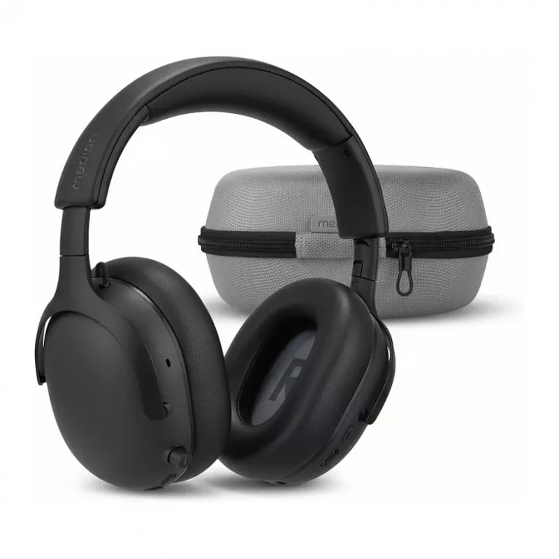 MEDION LIFE HX-1 Plus Nauszne słuchawki Czarny ANC Bluetooth 5.2 100h Bateria IPX4