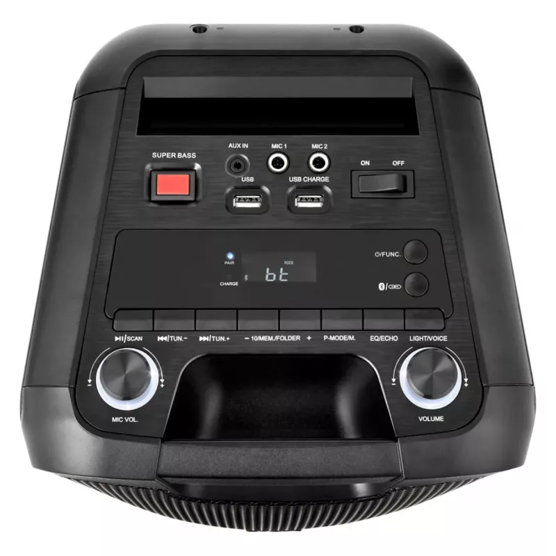 MEDION PE-1 Pure Party Speaker Czarny - Bluetooth 5.0, 40W RMS, 2x 6,5 inch głośniki, karaoke, TWS, oświetlenie LED, power bank