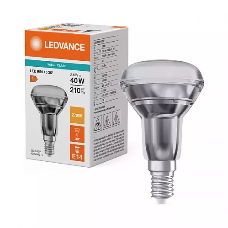 Osram R504036 2.6W 827 E14 P LED Reflector Lamp 210 lm 2700K Warm White