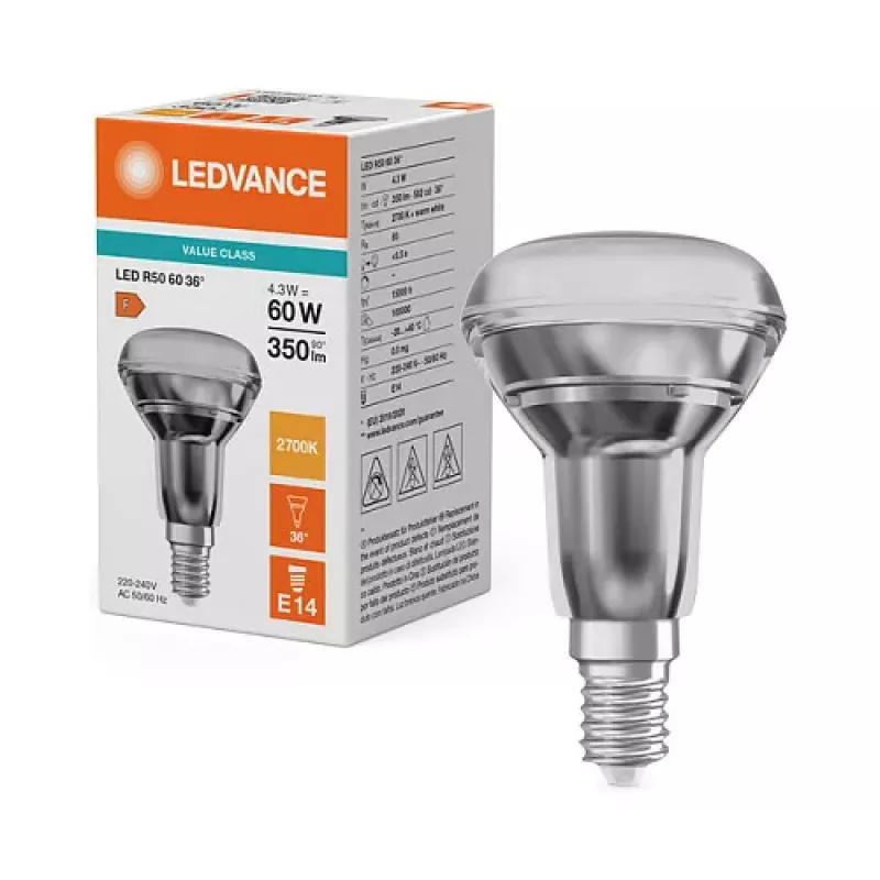 OSRAM R506036 4.3W 827 E14 P lampa reflektorowa LED 350 lm 2700K ciepła biel
