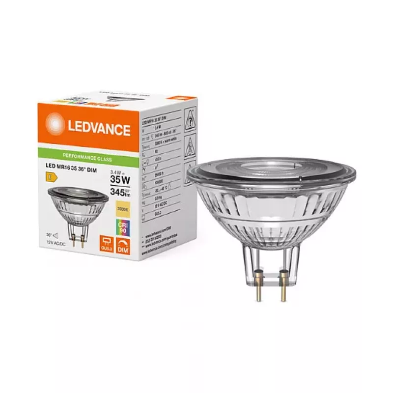 Lampa reflektorowa LED niskonapięciowa Osram LED MR16 3.4W 930 GU5.3 z możliwością ściemniania