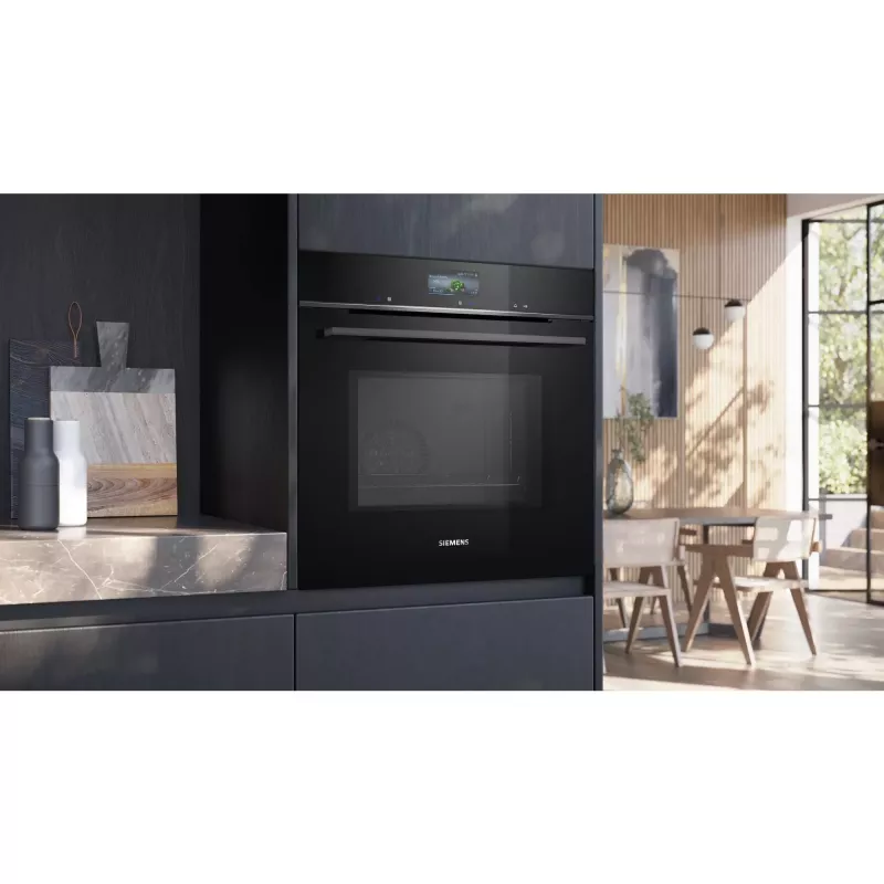 SIEMENS HM736GAB1 iQ700 Piekarnik do zabudowy z mikrofalą, Czarny, 60 cm, Home Connect