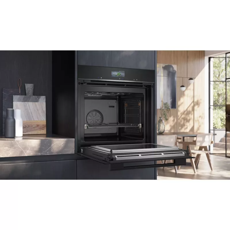 SIEMENS HM736GAB1 iQ700 Piekarnik do zabudowy z mikrofalą, Czarny, 60 cm, Home Connect