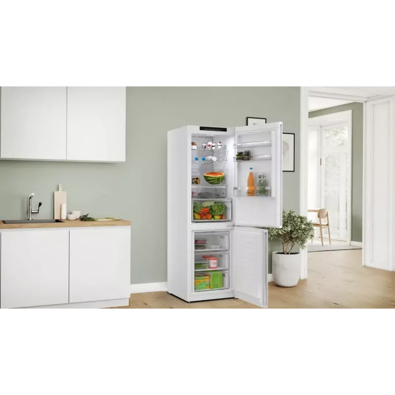 Bosch KGN362WCF Wolnostojąca lodówka z zamrażarką, Biała, 308L, NoFrost, VitaFresh