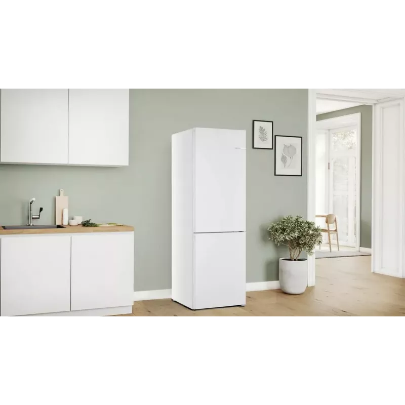 Bosch KGN362WCF Wolnostojąca lodówka z zamrażarką, Biała, 308L, NoFrost, VitaFresh