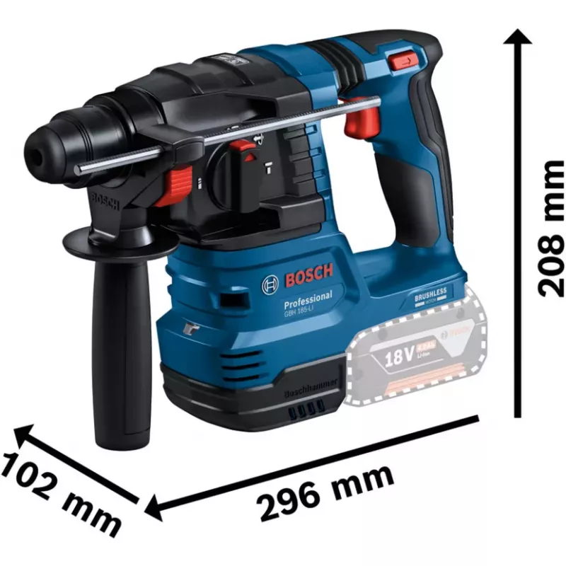 BOSCH Power Tools 18V Professional Combo Kit: Młotowiertarka GBH 18V-22 + Wiertarko-wkrętarka GSR 18V-65 + Klucz udarowy GDX 18V-285 (Niebieski/Czarny, 3x akumulatory 5.0Ah Li-Ion, torba narzędziowa)