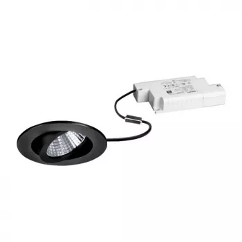 BRUMBERG DAMITA Okrągły LED Reflektor Wpuszczany 6W 480lm 3000K Ciepła Biel IP65 Czarny Obrót 30° Ściemnialny Phase-Cut 230V