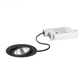 Brumberg 39363183 BB03 Round Recessed LED Spotlight Set, 6W, 230V, Swiveling, Black, 3000K, Phase Dimmable