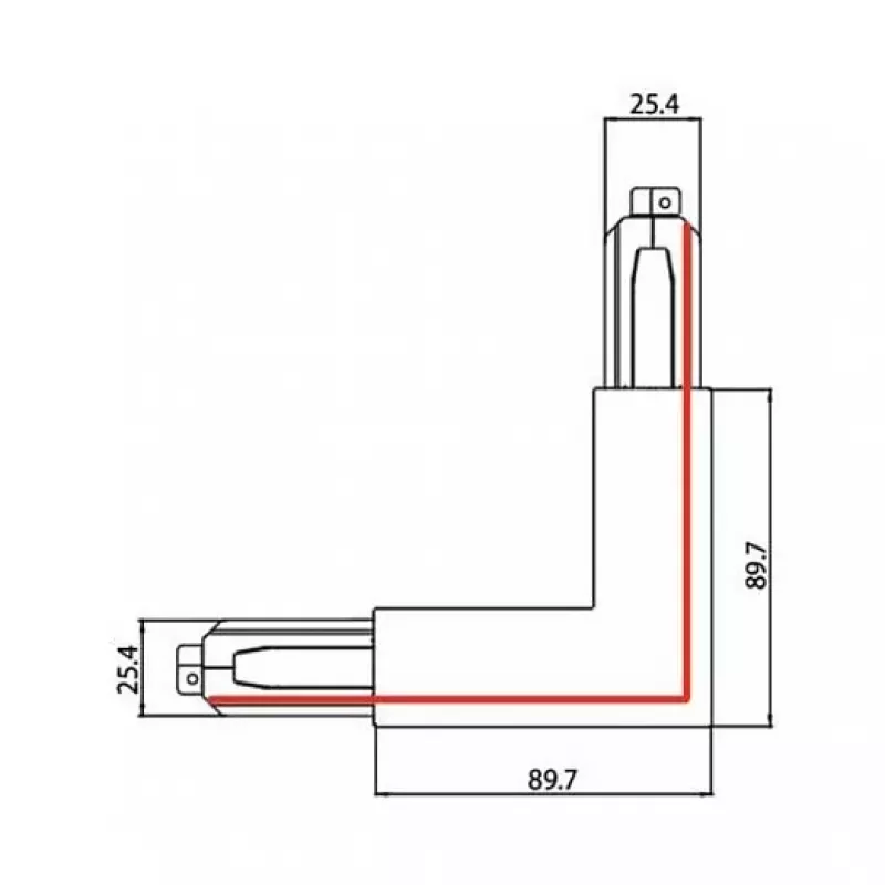 Brumberg 87127070 90° Łącznik narożny do systemu szyn ONETRACK DALI 3-fazowy, biały