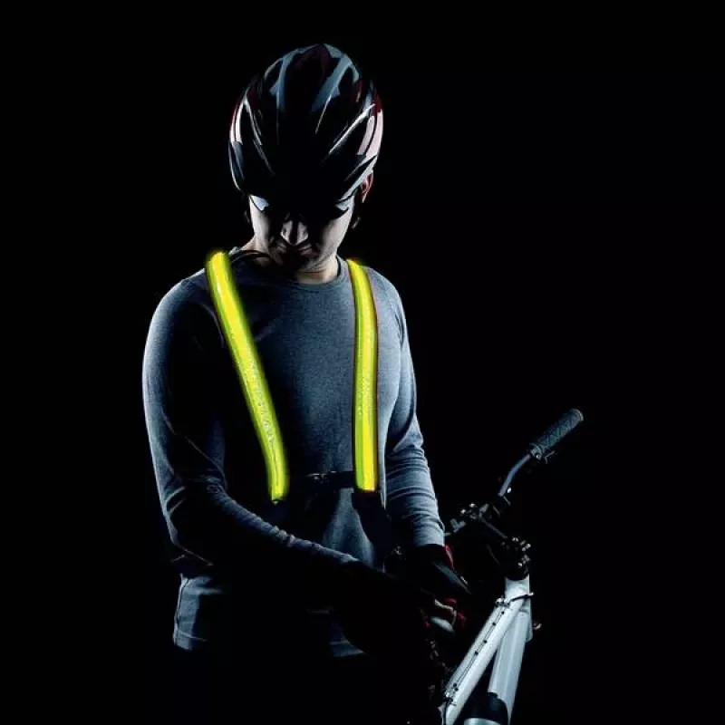 EasyPix StreetGlow L/XL LED Safety Vest dla Dorosłych - Ładowalny, 3 Tryby, Czarny