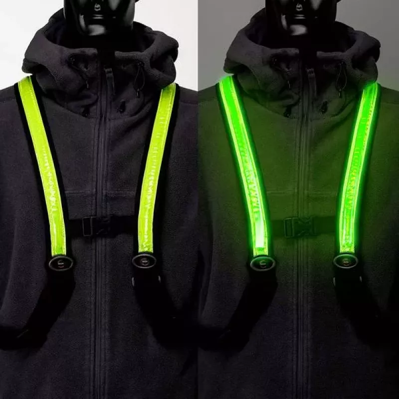 EasyPix StreetGlow L/XL LED Safety Vest dla Dorosłych - Ładowalny, 3 Tryby, Czarny