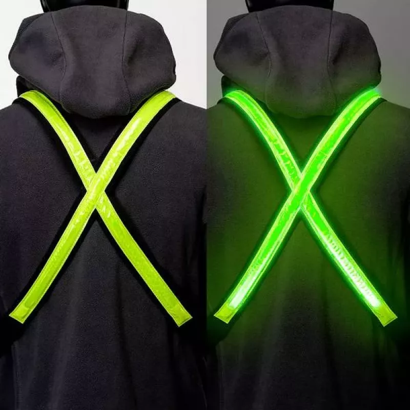 EasyPix StreetGlow L/XL LED Safety Vest dla Dorosłych - Ładowalny, 3 Tryby, Czarny