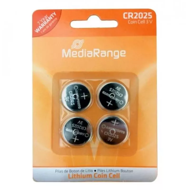 MEDIARANGE MRBAT131 CR2025 Lithium Button Cell Battery 3V 160mAh 4-Pack