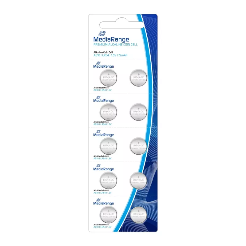 MediaRange MRBAT112 Alkaline Button Cell Battery LR54 1.5V 10-Pack