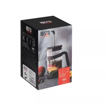 RESTO French Press 600ml ze stali nierdzewnej i szkła borokrzemianowego