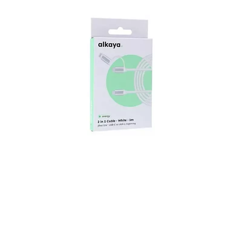 ALKAYA Speed Flex 2 w 1 USB-C - Lightning High-Gloss Kabel do ładowania i danych 15W/12W 1m Biały (CL-60027)