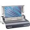 Fellowes Quasar-E 500 Elektryczna maszyna do bindingu grzebieniowego, 20 arkuszy na przebicie, pojemność 500 arkuszy, A4, 21 prostokątnych otworów, regulowany margines, obudowa metalowo-plastikowa, duży pojemnik na odpady