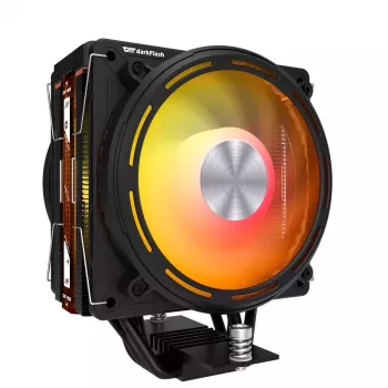 Darkflash E400 PLUS Black Active CPU Air Cooler, 120mm PWM Fan, 4 Heat Pipes, 180W TDP, Intel/AMD