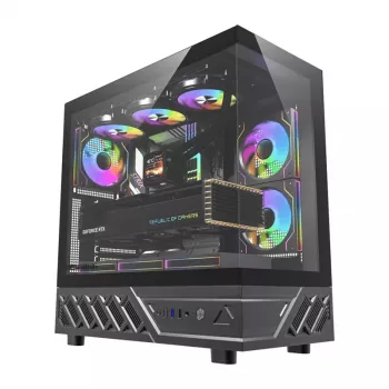 DarkFlash DS950 Mid-Tower Computer Case (Black) z 6 preinstalowanymi wentylatorami ARGB