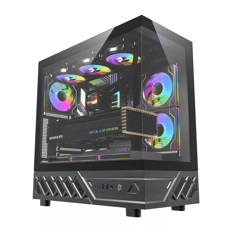 DarkFlash DS950 Mid-Tower Computer Case (Black) z 6 preinstalowanymi wentylatorami ARGB