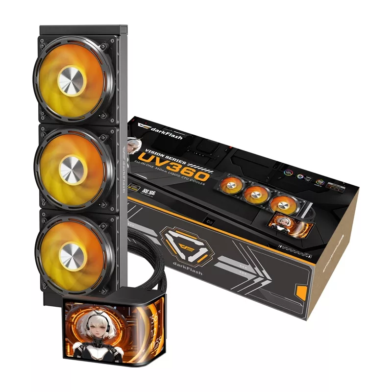 DarkFlash UV360 CPU Cooler (Black) - 360mm AIO Liquid Cooler z ARGB