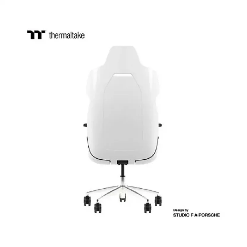 Fotel gamingowy Thermaltake ARGENT E700 Glacier White z wykończeniem Slate Gray Crayon, skóra naturalna