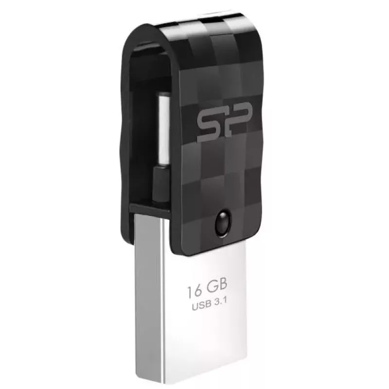 Silicon Power Mobile C31 USB Flash Drive 16GB USB 3.1 Gen 1 / USB-C Czarny