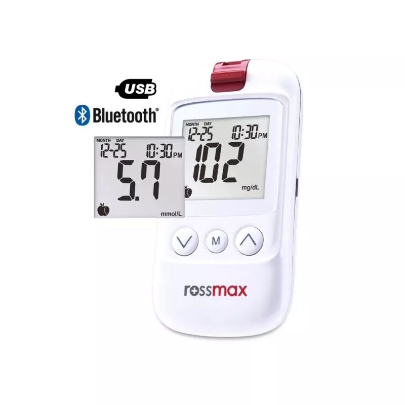 ROSSMAX HS200 BT Urządzenie do monitorowania poziomu glukozy we krwi z Bluetooth