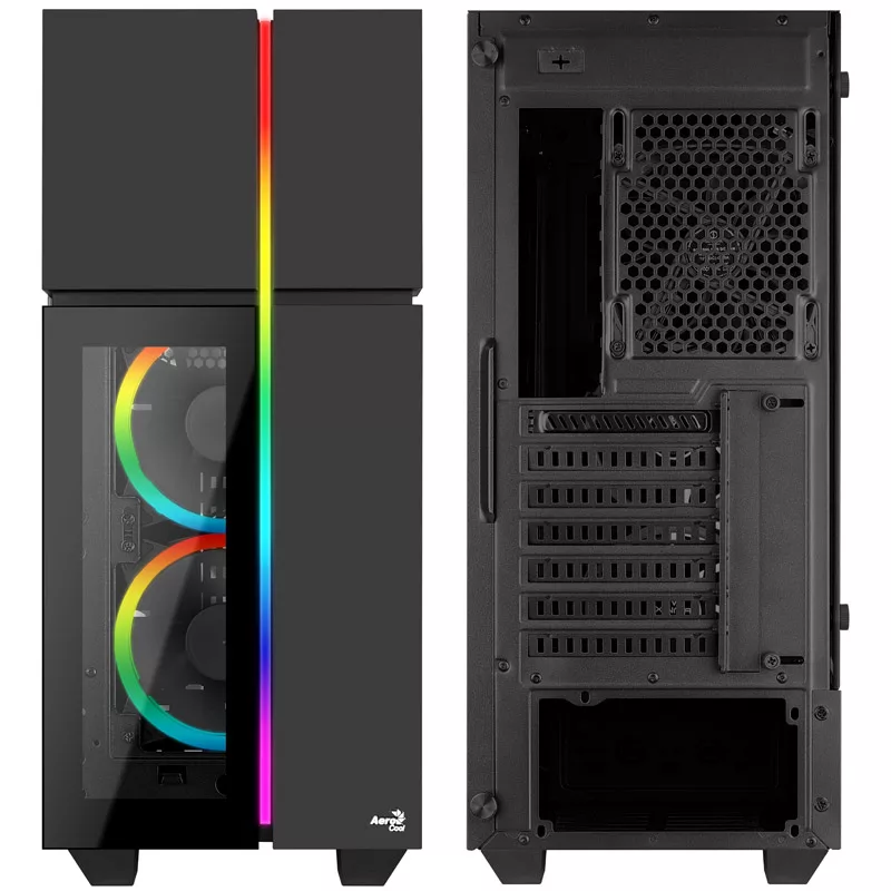 Aerocool Playa Midi-Tower, Tempered Glass - Czarny