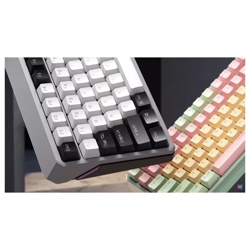 Cooler Master MK770 Bezprzewodowa Klawiatura Mechaniczna (Francuski AZERTY) - Przełączniki Kailh Box V2 Red, Podświetlenie RGB, Hot-Swappable, Gasket Mount, Bateria 4000mAh, Magnetyczna Podpórka pod Nadgarstki