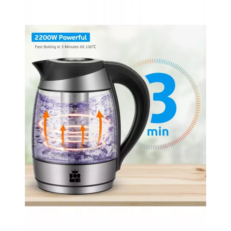 ForMe FKG-488 Bezprzewodowy Czajnik Elektryczny 1.8 L Srebrny/Czarny