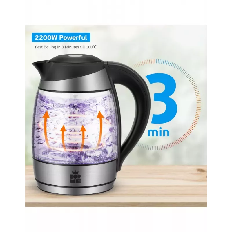 ForMe FKG-458 Bezprzewodowy Czajnik Elektryczny 1.8 L Stal Nierdzewna / Czarny