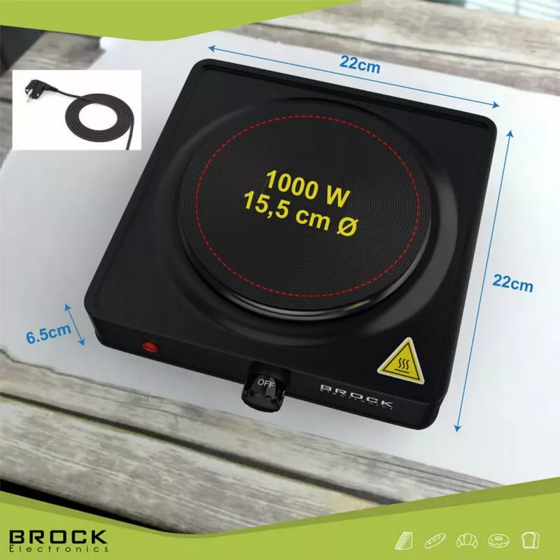 Brock EP 100 BK Czajnik elektryczny 1.0L 1100W Czarny
