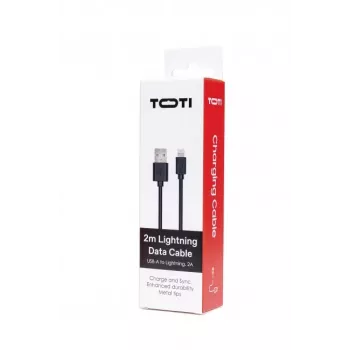 SEEK TOTI USB-A do Lightning, 2m PVC Kabel danych 2A (non-MFI), Czarny