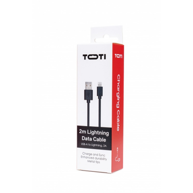 SEEK TOTI USB-A do Lightning, 2m PVC Kabel danych 2A (non-MFI), Czarny