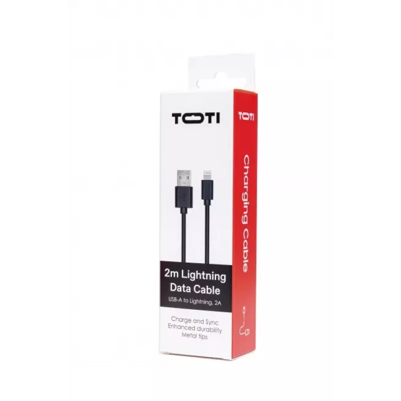 SEEK TOTI USB-A do Lightning, 2m PVC Kabel danych 2A (non-MFI), Czarny