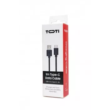 SEEK TOTI USB-A do Type-C, 1m, kabel danych PVC, 3A, Czarny