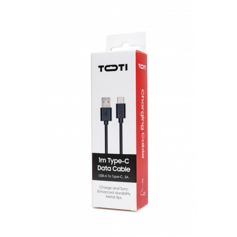 SEEK TOTI USB-A do Type-C, 1m, kabel danych PVC, 3A, Czarny
