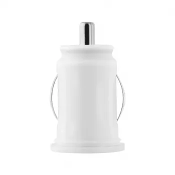 TOTI Dual USB Car Charger z kablem Micro USB 1m 2.1A, Biały